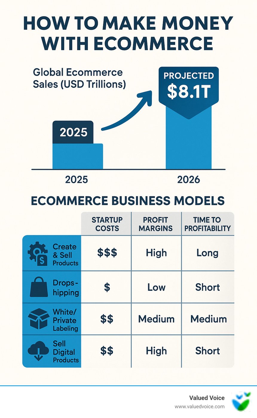 Making money with ecommerce infographic
