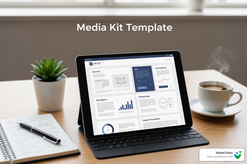 Media Kit Template in a Tablet